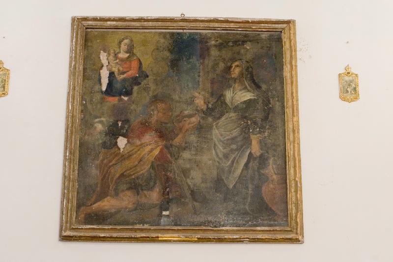 21-Bottega toscana sec. XVIII, Dipinto con Santa Zita ed un mendicante al pozzo-beweb